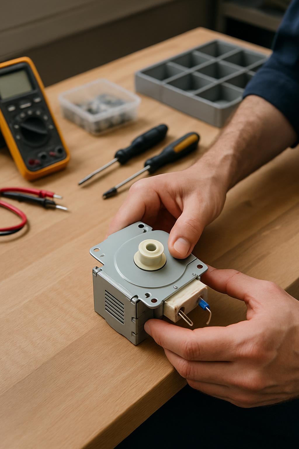 Un hombre está reparando una empresa eléctrica.